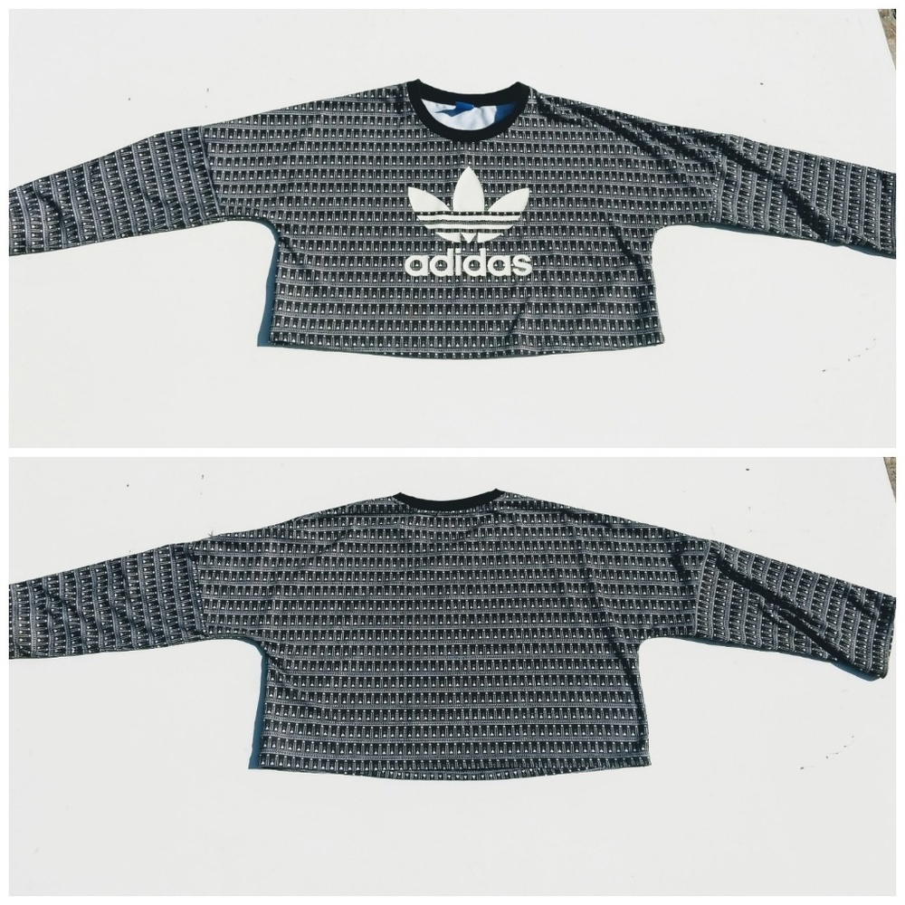 Adidas long sleeve crop cropped shirt XL